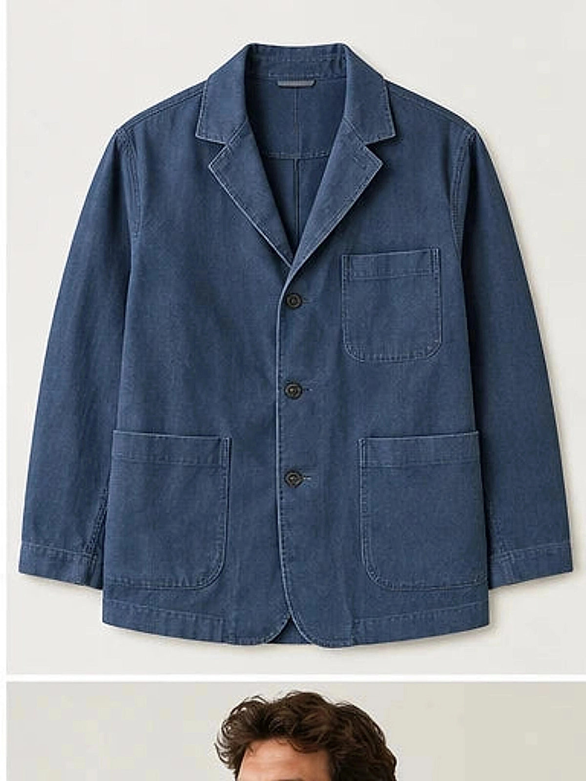 DFCOLOR::Mid Blue::product — Indigo Chore Blazer