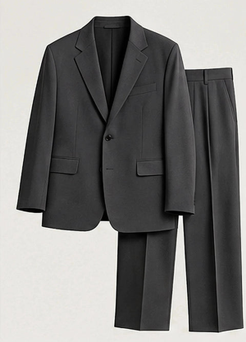 DFCOLOR::Charcoal::product — Dark Olive Unstructured Two-Piece Suit