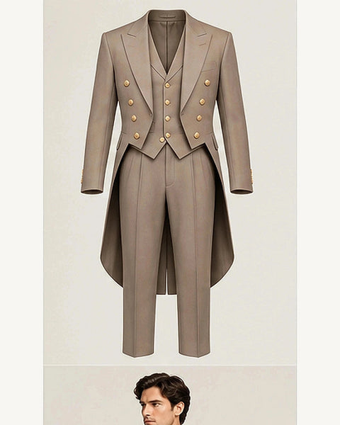 DFCOLOR::Taupe::product — Regency Tailcoat Formal Set